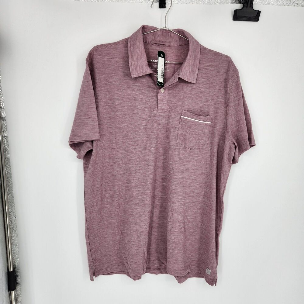 Marine Layer Men's Withered Rose Air Polo Shirt NWT
